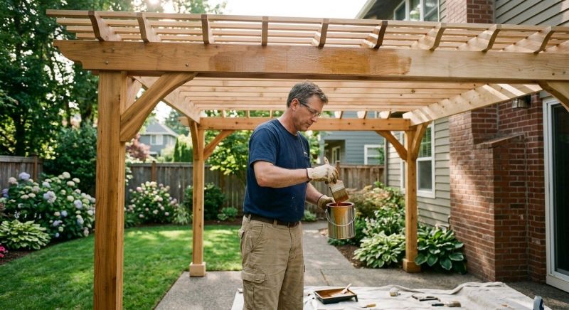 Pergola Wood Staining
